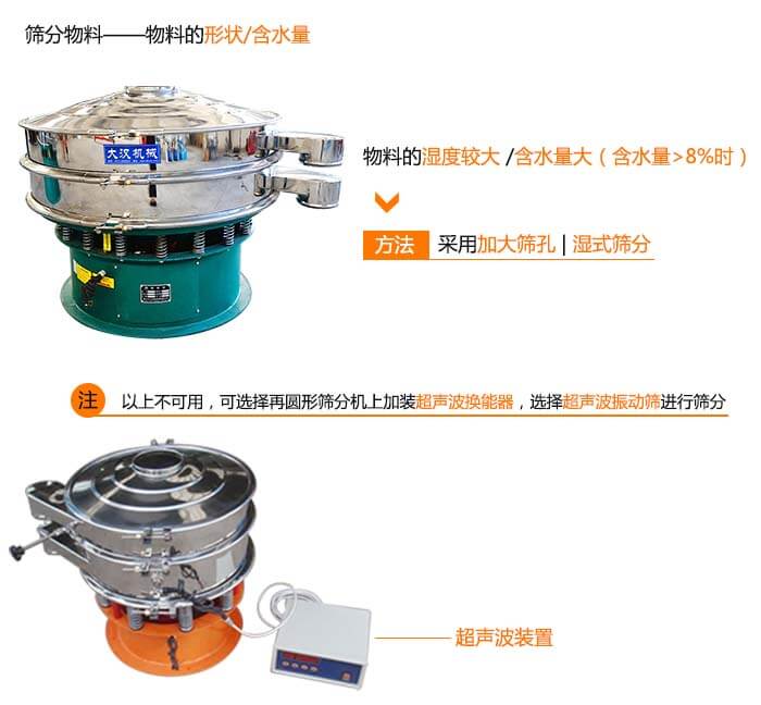 圆形筛分机可筛分物料特征